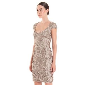 THEIA SATIN PETAL CAP SLEEVE COCKTAIL DRESS ✨ SIZE 12